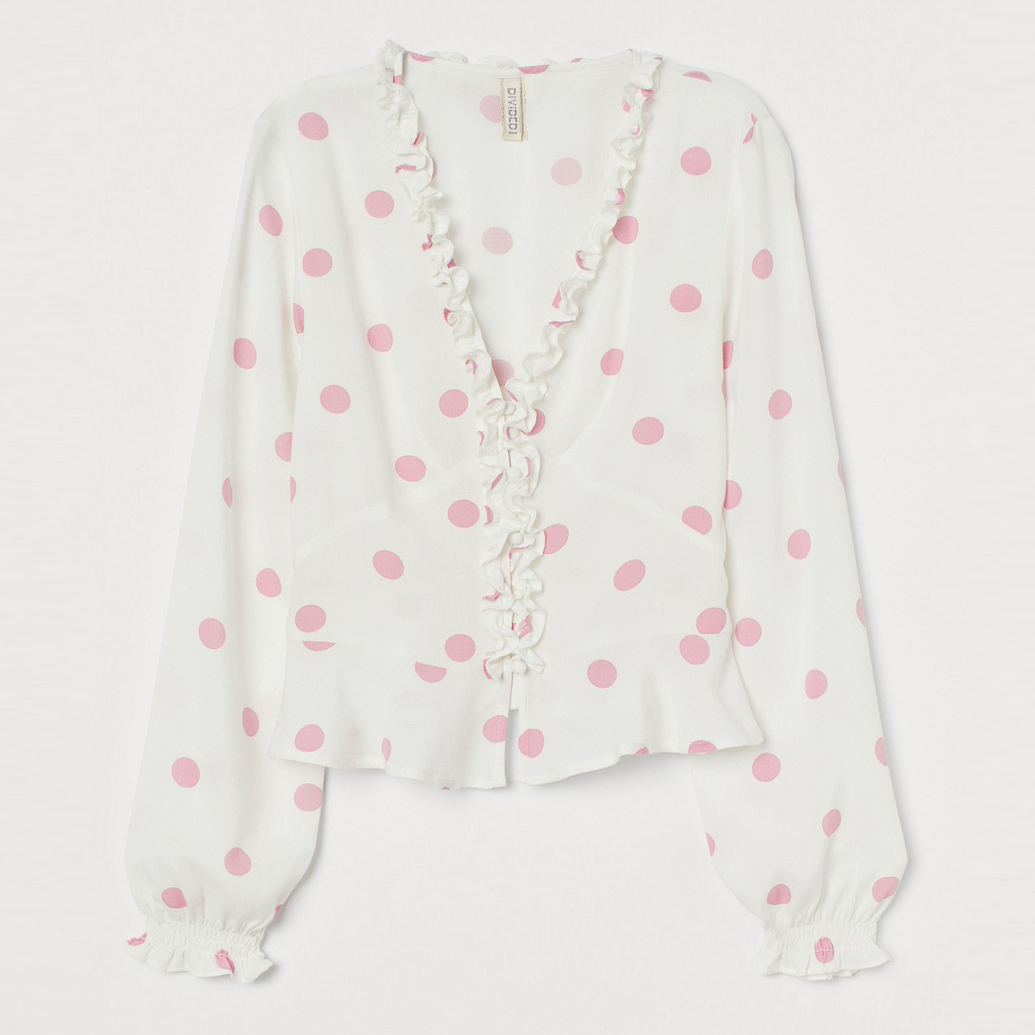 

Блузка H&M 0719328_роз.круг 40 Белая