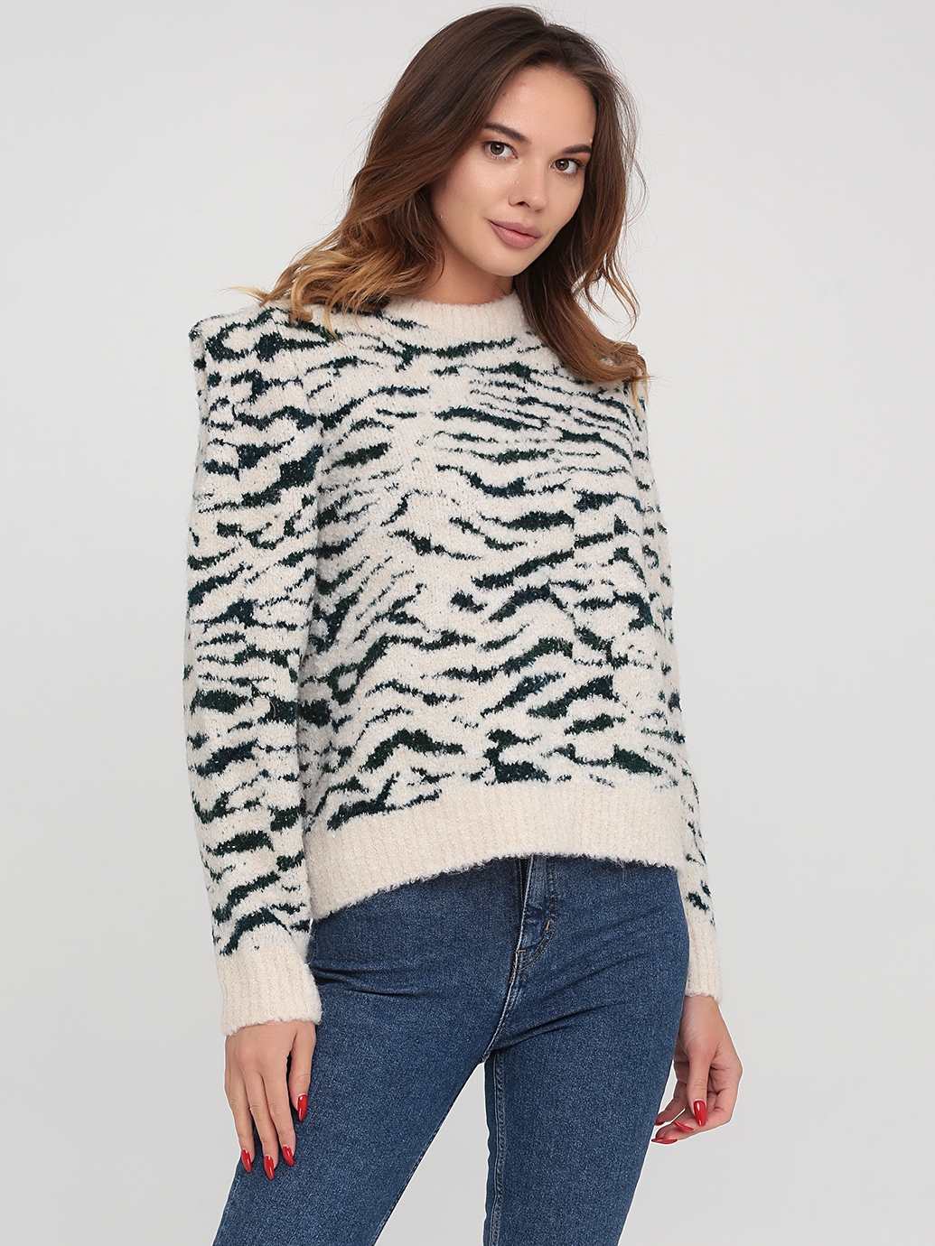 

Джемпер H&M 0824310_зел.разводы  Белый, Джемпер H&M 0824310_зел.разводы S Белый