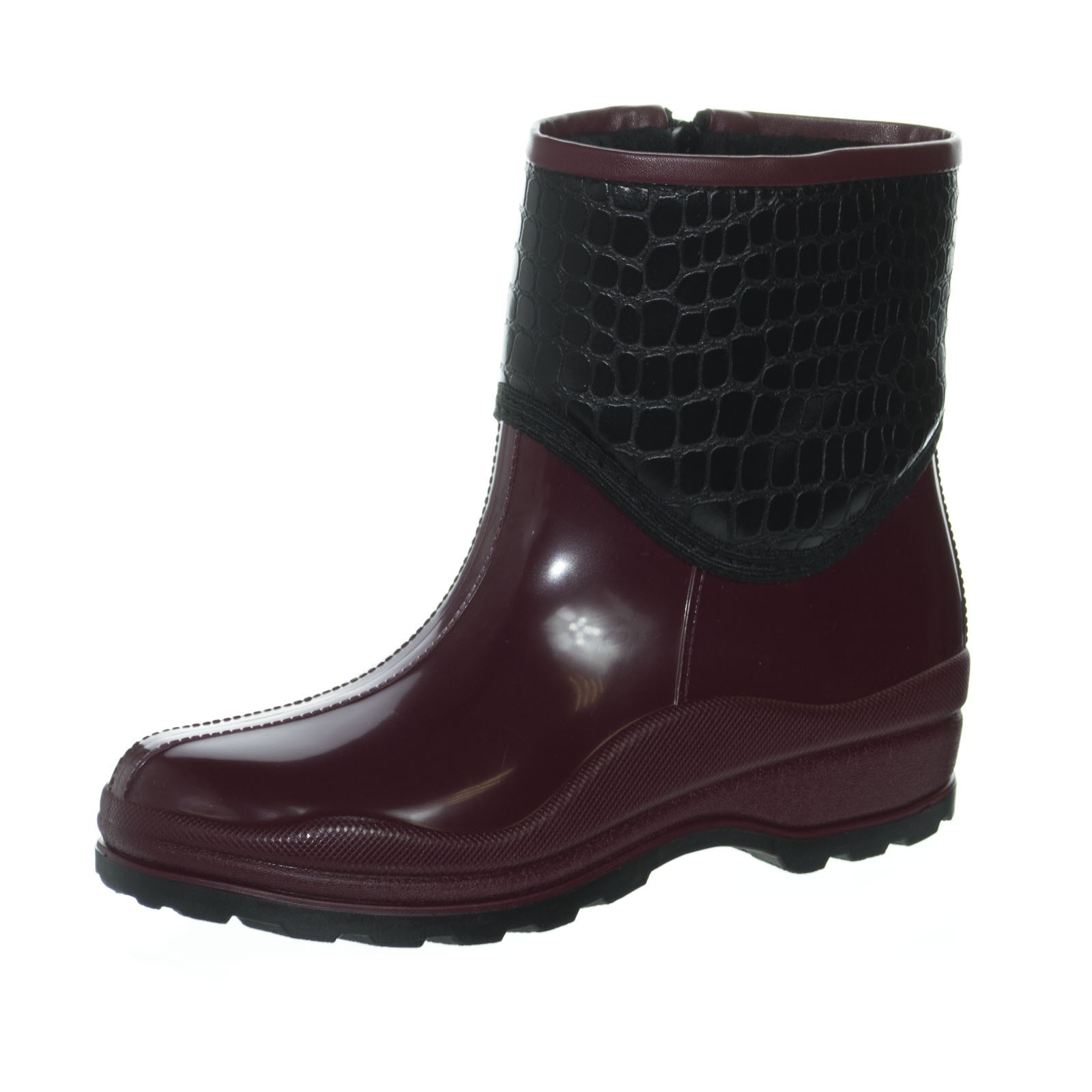

Сапоги резиновые женские W-shoes 111-2 бордовые непромокаемые утепленные флисом по всей длине 37р (23,5 см) b-546