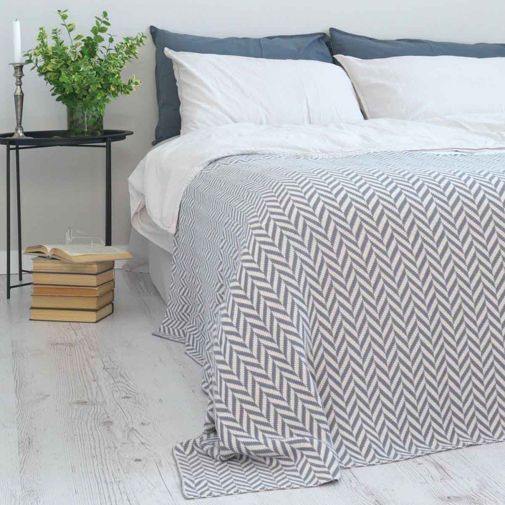 

Плед Betires Zigzag Grey 150х200 см турция, хлопок