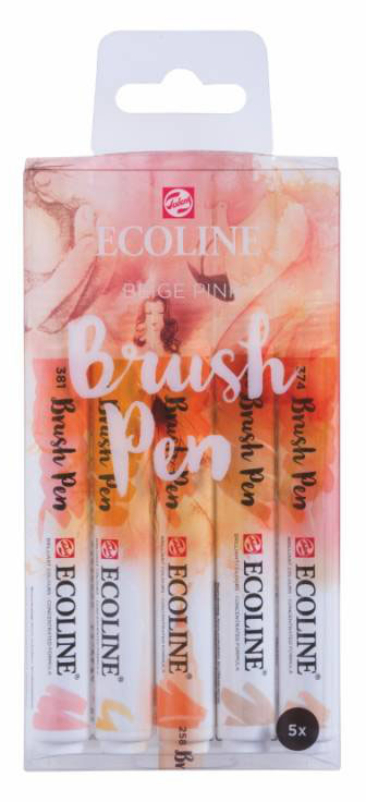 

Набор кистей-ручек Royal Talens Ecoline Brushpen Beige Pink 5 цветов (8712079408176)