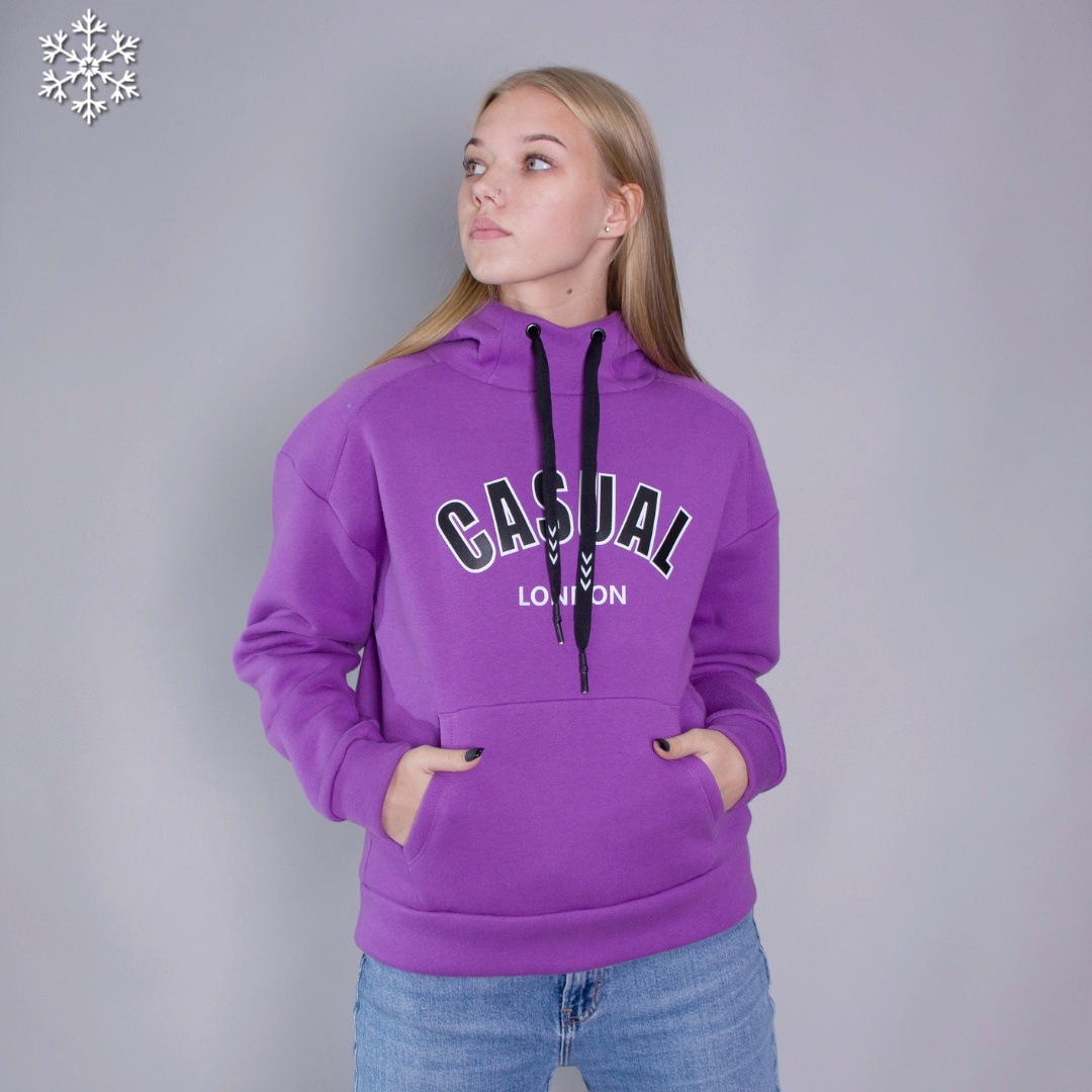 

Женский теплый худи Teamv Casual 3 Лавандовый XL