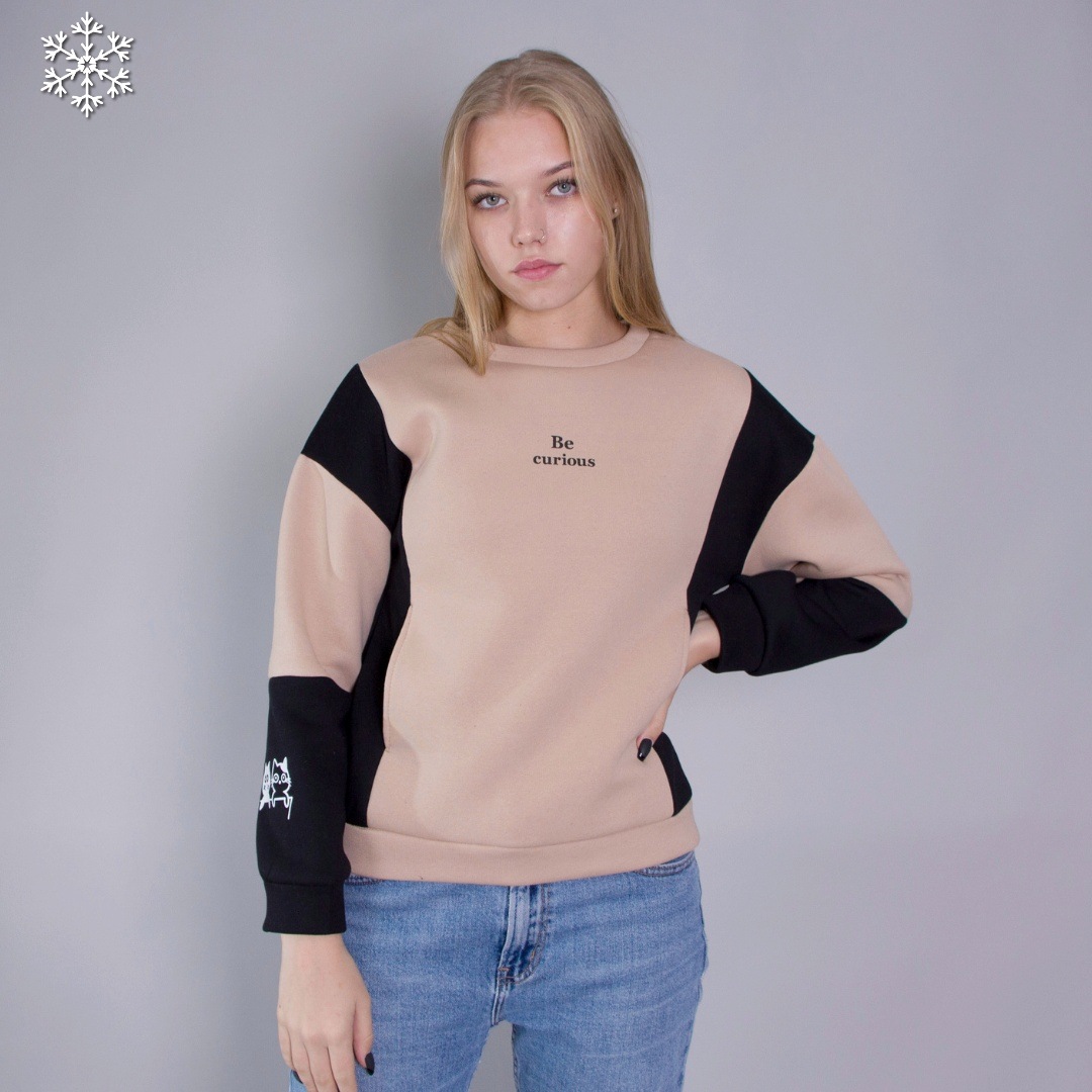 

Женский теплый свитшот Teamv Curious 3 Бежевый L