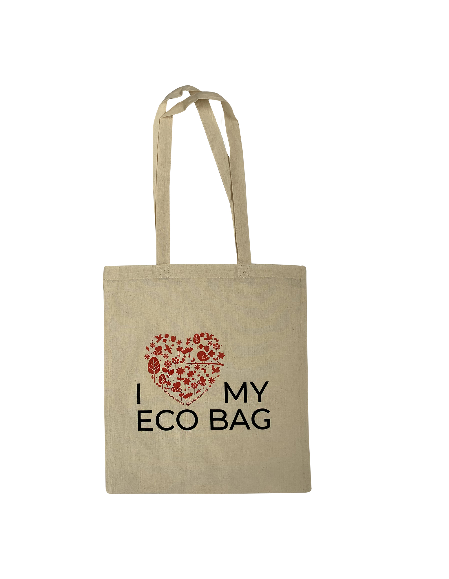 

Эко сумка белая шоппер I love my eco bag Silk Route a-1039