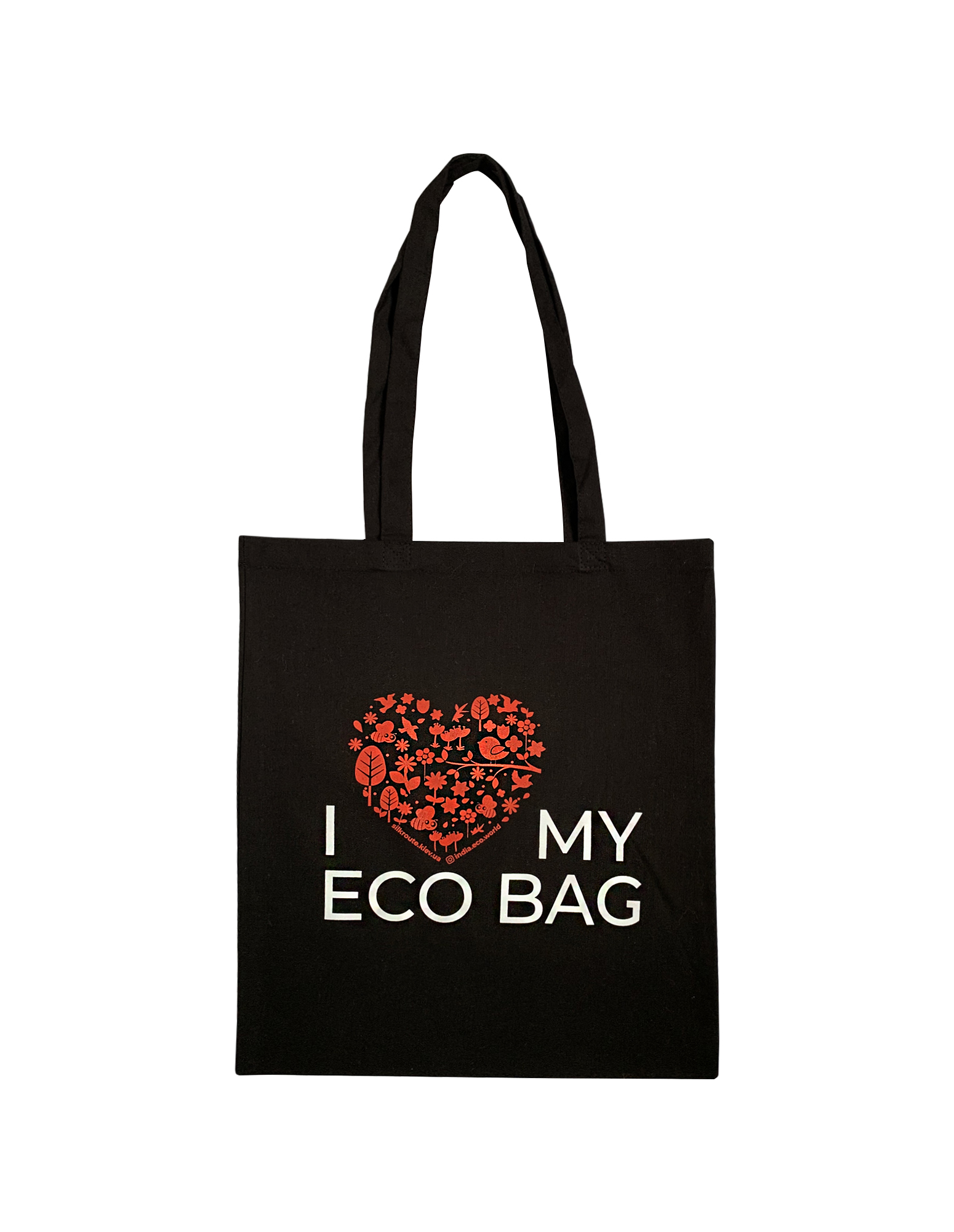 

Эко сумка чёрная шоппер I love my eco bag Silk Route a-1034