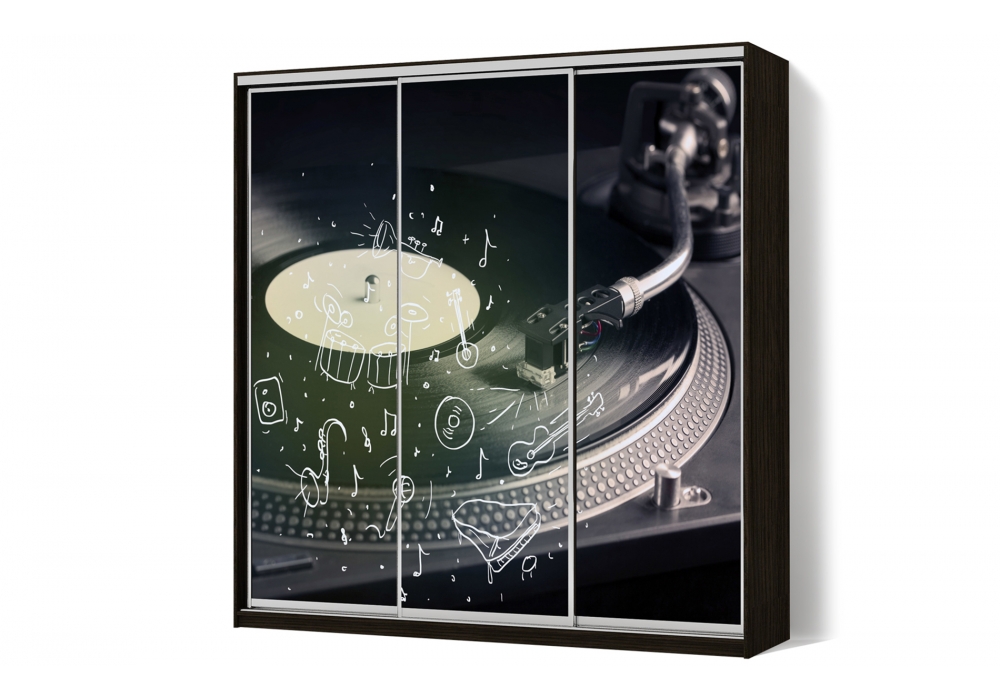

Шкаф-купе Luxe 3 двери ФМП/ФМП/ФМП рисунок Mu055 CLS - II 210 x 210 x 60 см