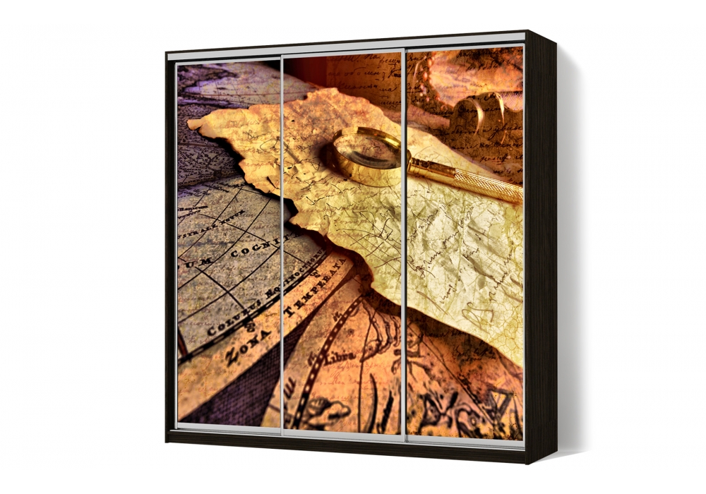 

Шкаф-купе Luxe 3 двери ФМП/ФМП/ФМП рисунок Re060 CLS - IV 210 x 230 x 45 см