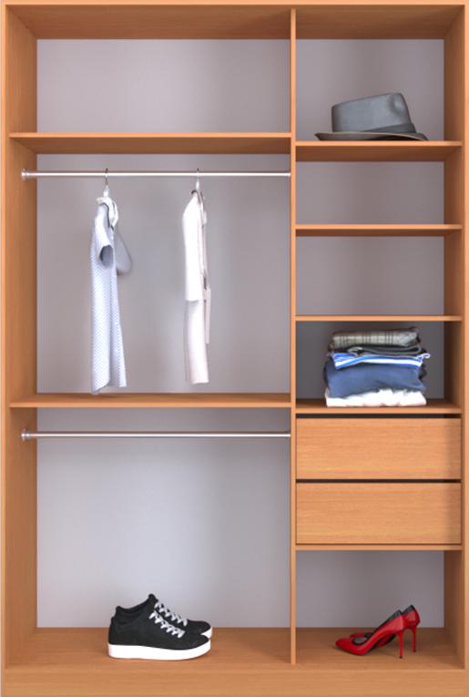 

Гардероб открытый Luxe CLS-4 120 x 220 x 45 см Ольха темная