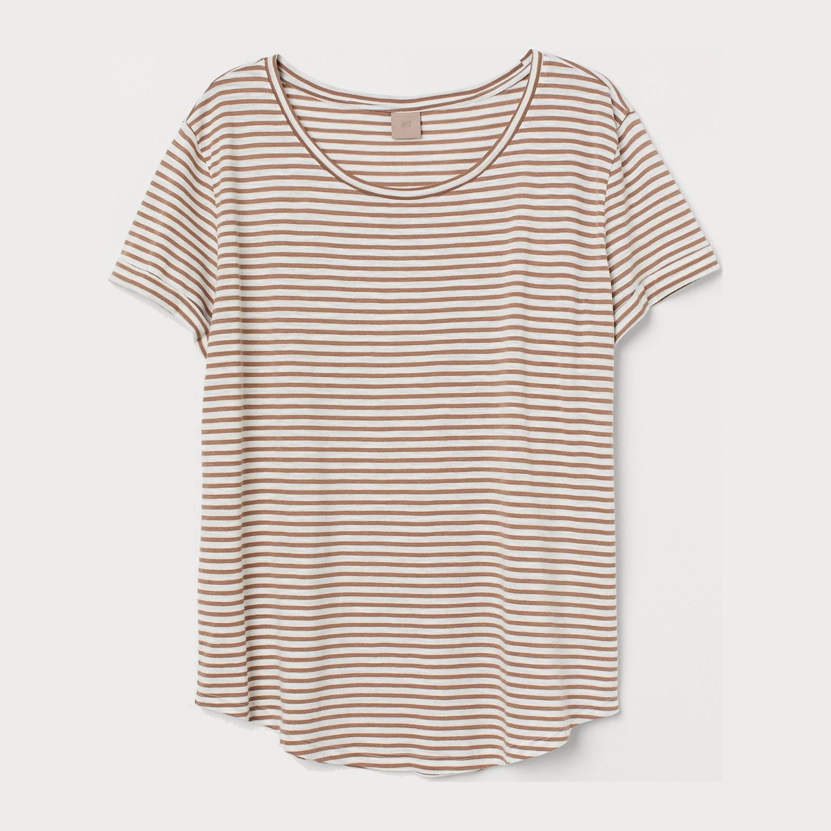 

Футболка H&M 407-6591320 3XL Белая с бежевым