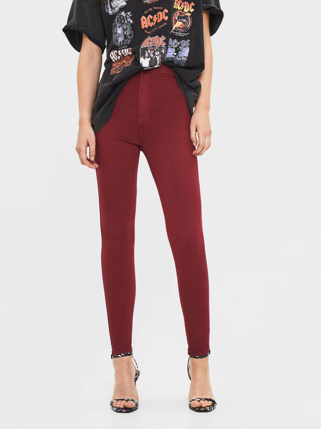 

Джинсы Bershka XAZ218735OGJG 34 Бордовые