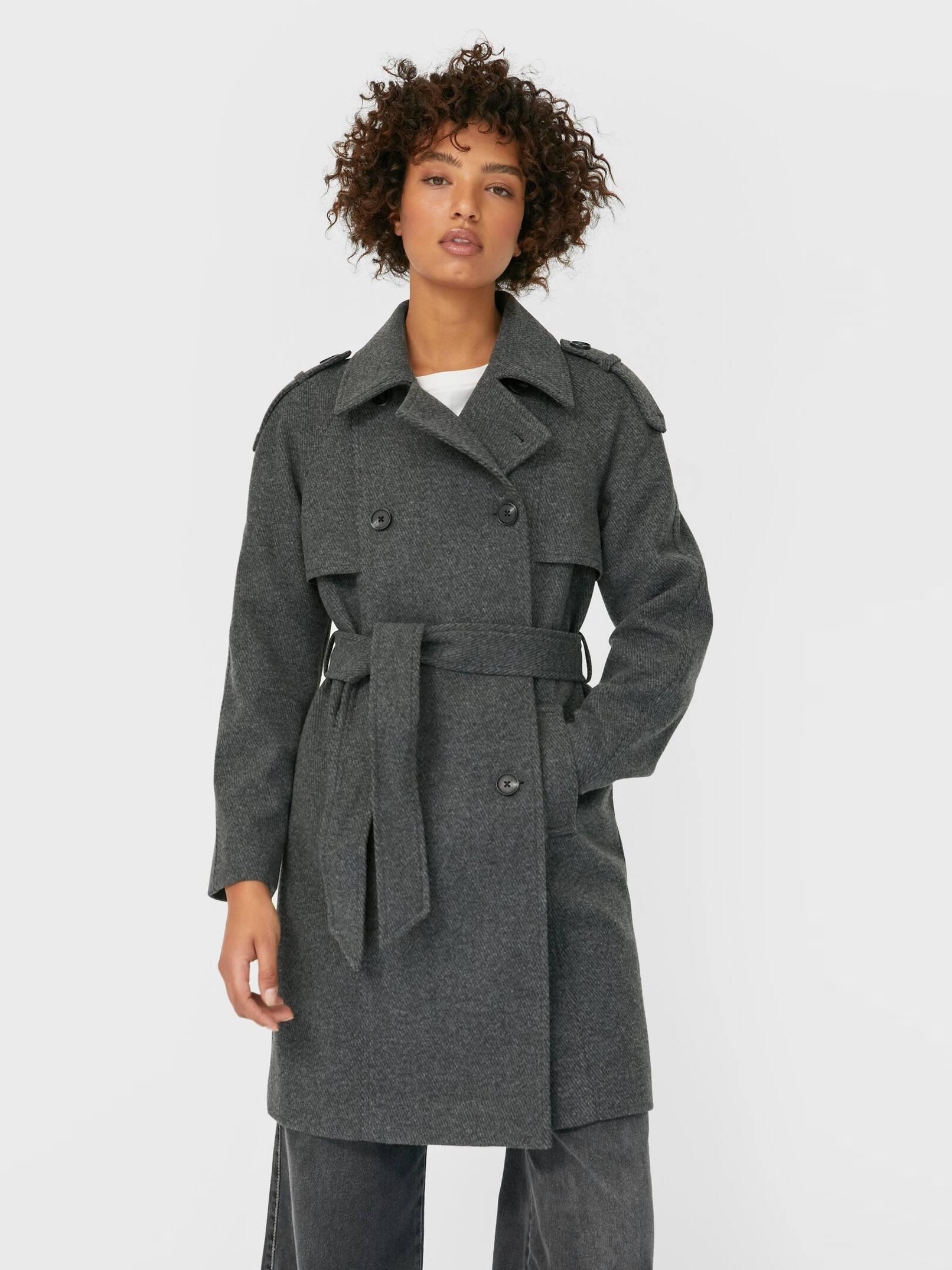 

Пальто Stradivarius XAZ284063MRTC M Темно-серое