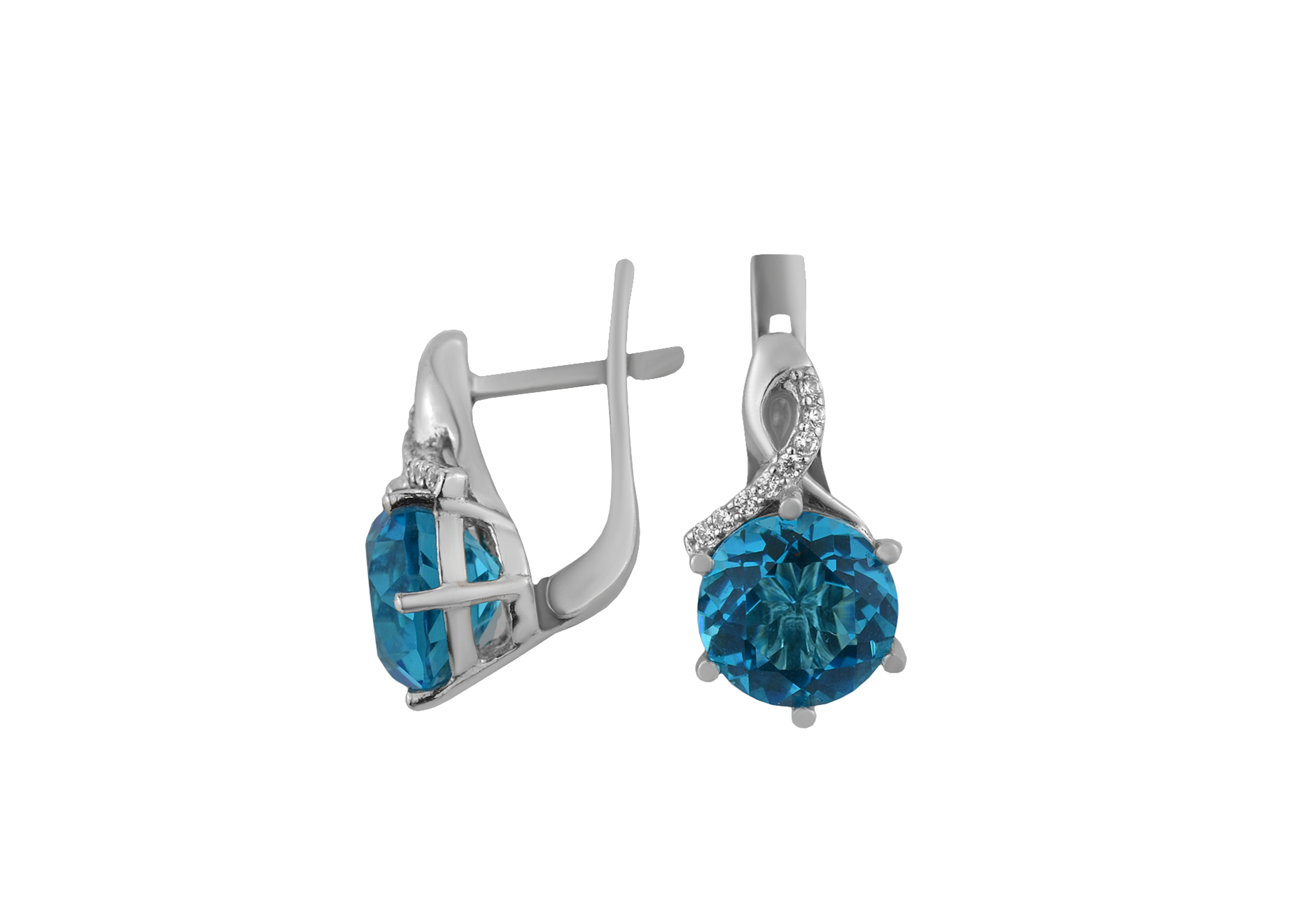 

Серьги серебряные с голубым кварцем Индия 2521/9р г кварц