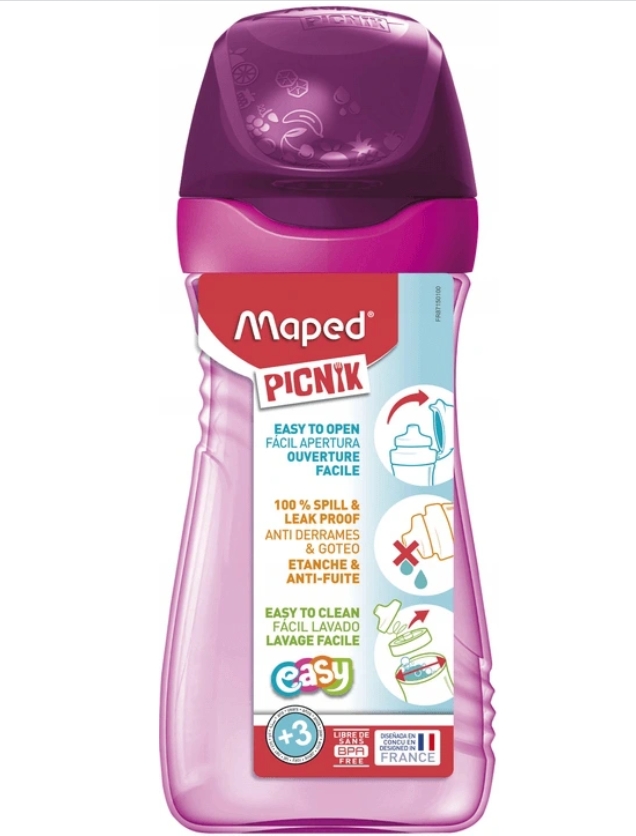 

Детская бутылка для воды и напитков Maped Picnik Origins 430 мл розовая 23.8 х 8 см