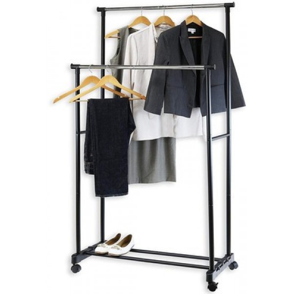 

Напольная телескопическая вешалка-стойка до 30 кг Double Bar Rack Hight Ajustable (214646B00002-7)