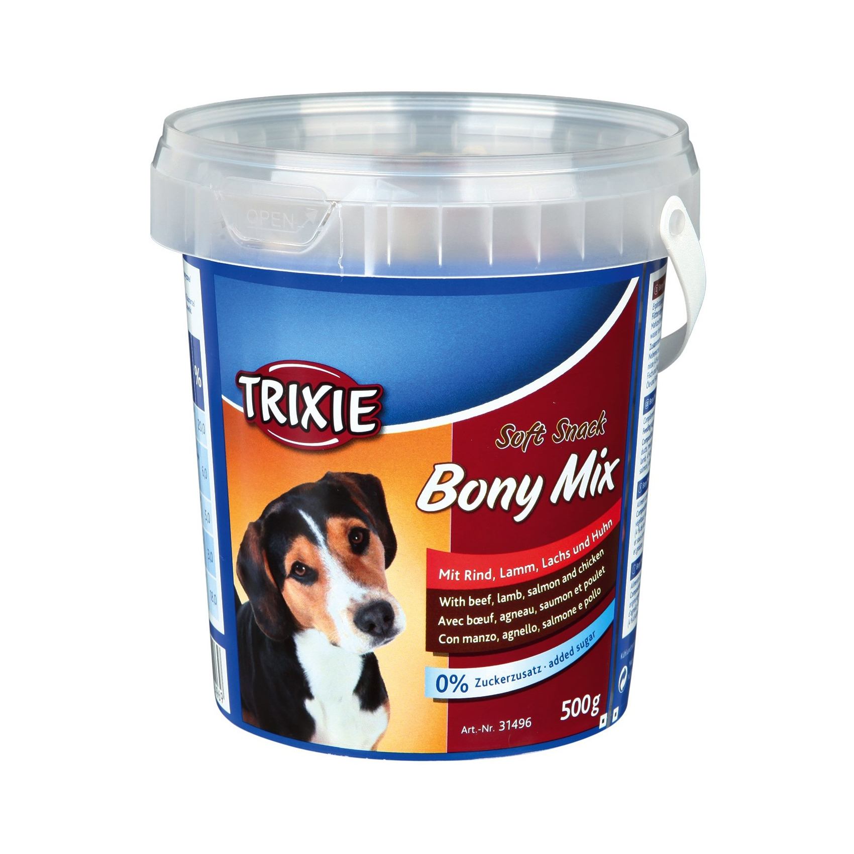 

Ведро лакомств для собак Trixie «Bony Mix» 500 г (ассорти)