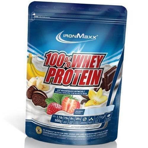 

Сывороточный протеин, 100% Whey Protein, IronMaxx 500г пакет Праздничный торт (29083009)