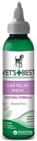 

Жидкий очиститель VET`S BEST Ear Relief Wash для ушей для собак 118 мл (vb10021)