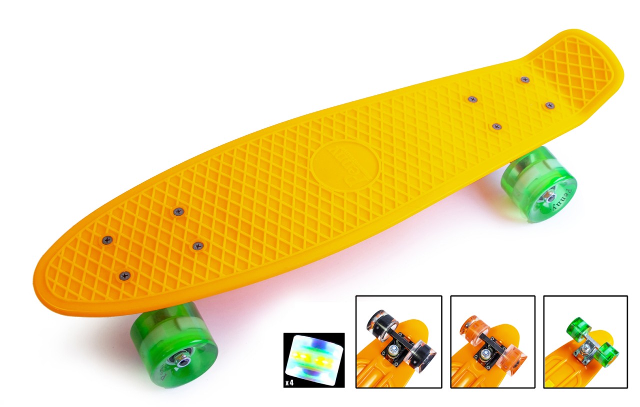 

Скейт Penny Boarde Orange Светящиеся колеса