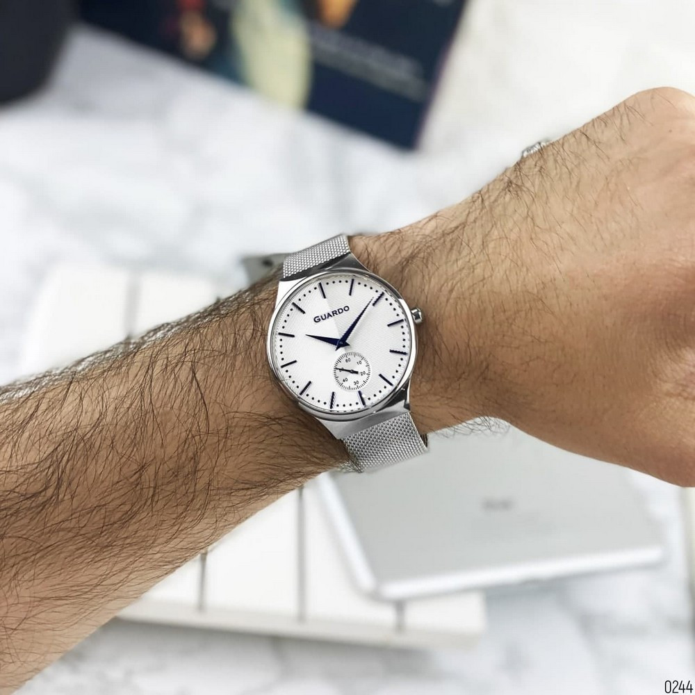 

Часы наручные Guardo 012473-(2)-2 Silver-White-Blue
