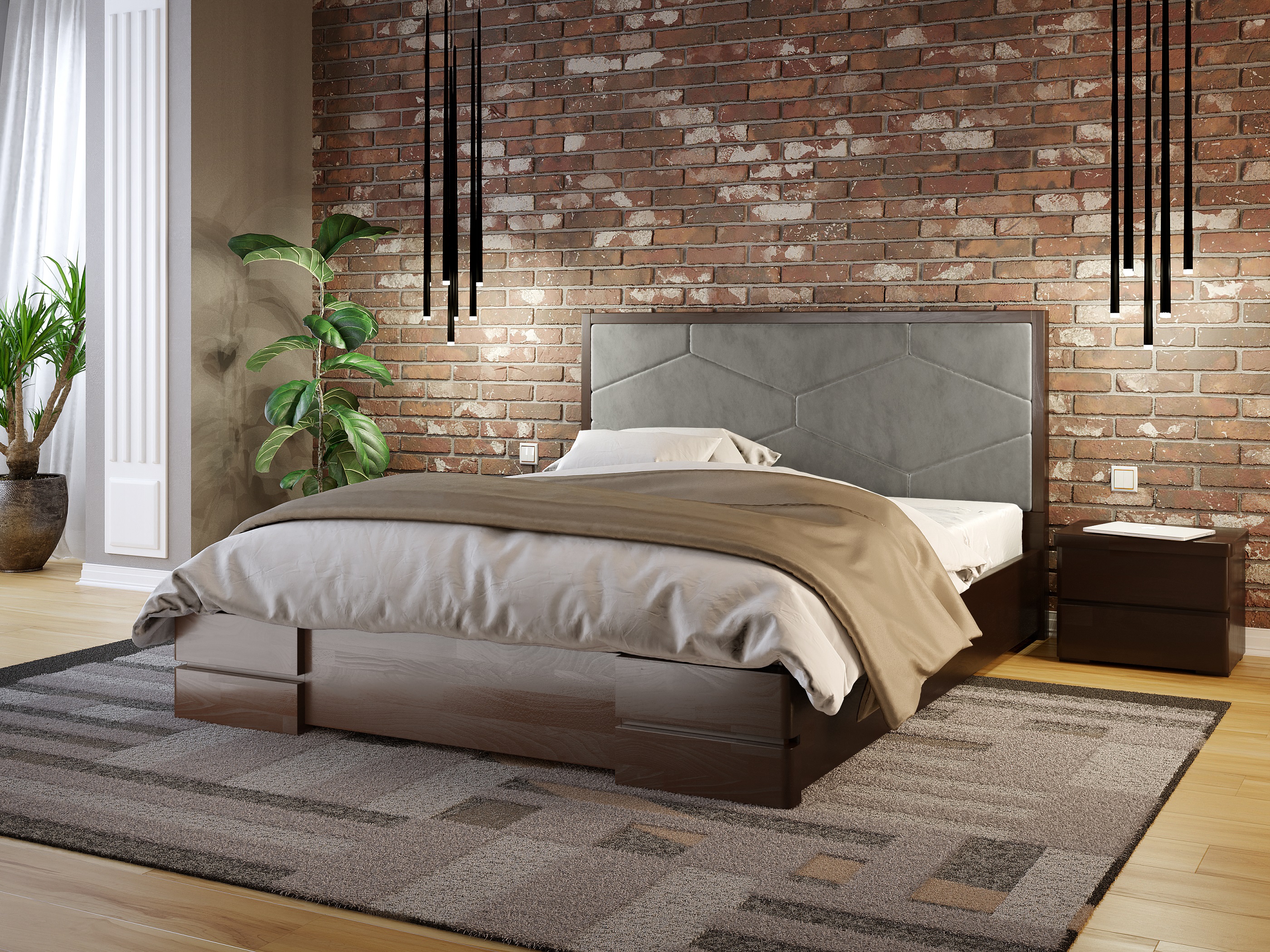 

Кровать Севилья Arbordrev (180*190) сосна Темный Орех