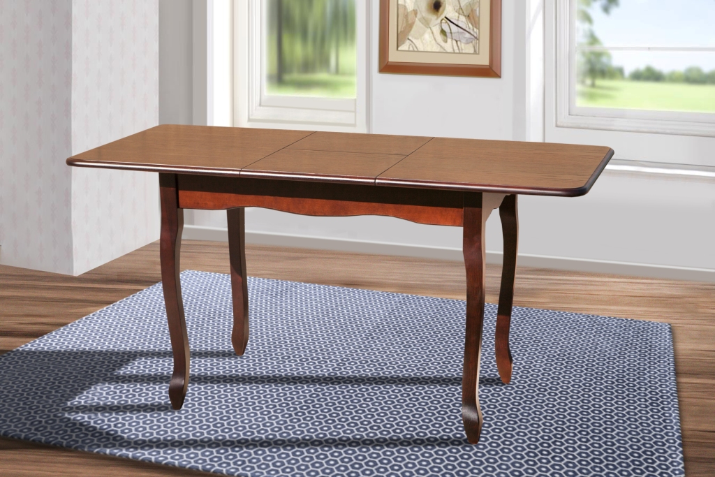 

Стол обеденный раскладной из натурального дерева Лидер Микс Мебель Темный орех