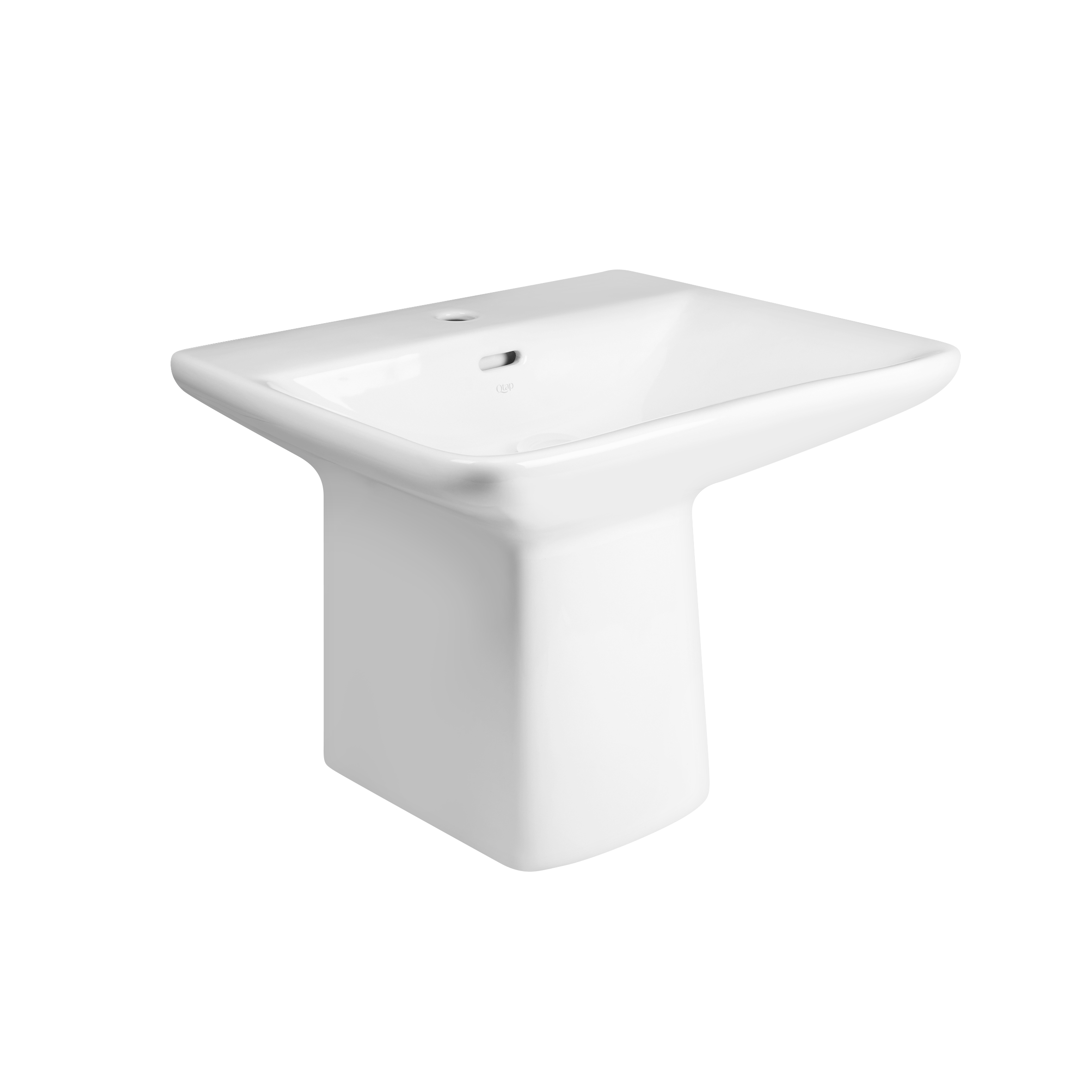 

Раковина подвесная моноблок Qtap Aquarius 630х515х490 White с донным клапаном QT2111WL425W