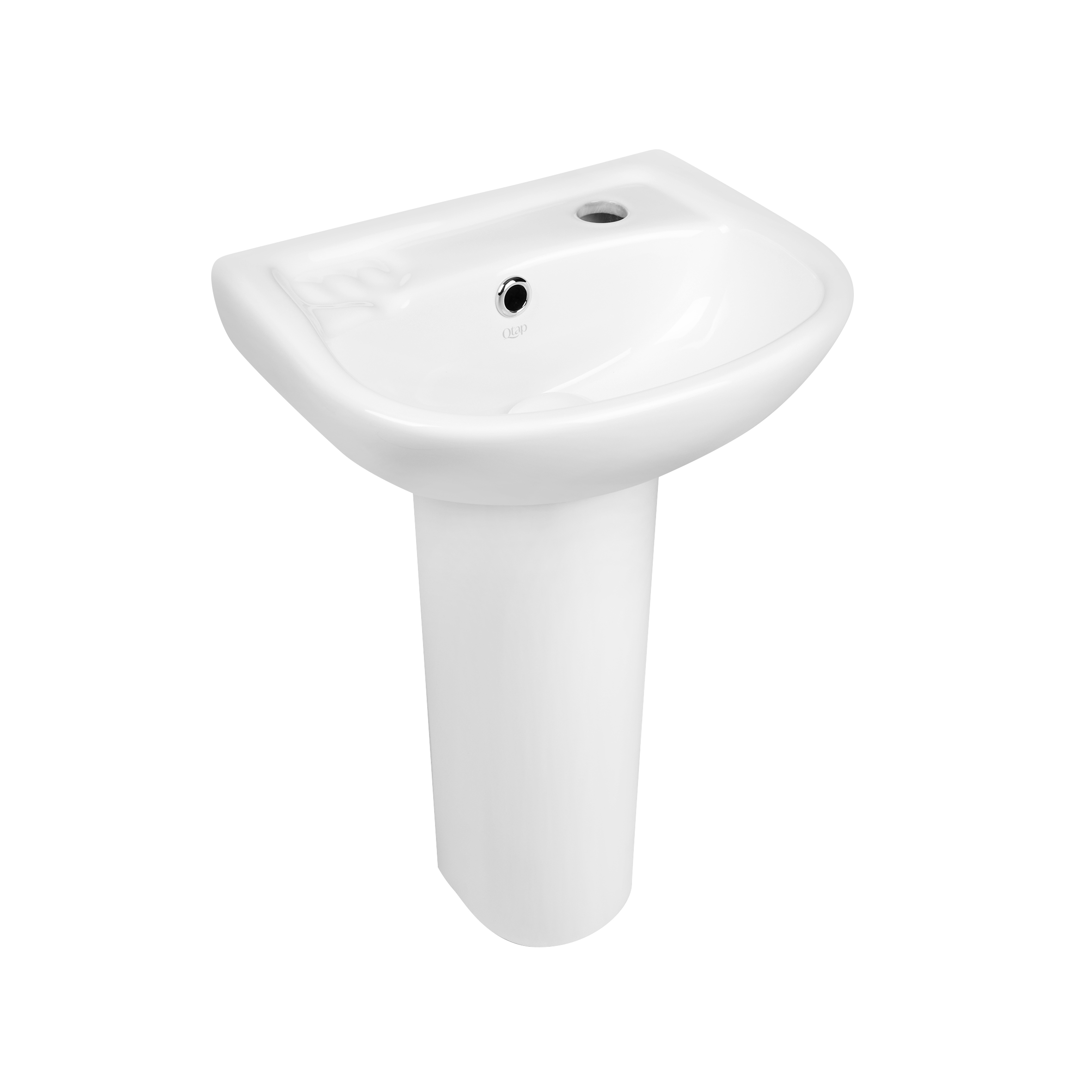 

Раковина напольная с пьедесталом Qtap Baby 375x305x520 White с донным клапаном QT2311LP304BW