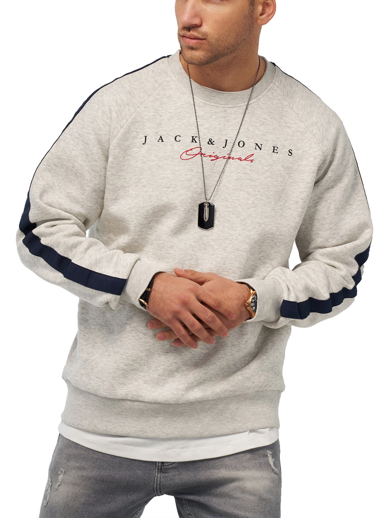 

Свитшот Jack & Jones White Melange  белый, Свитшот Jack & Jones White Melange 3XL белый