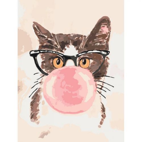 

Картина за номерами Ідейка Кіт хіпстера Bubble Gum 30 x 40 КНО4050