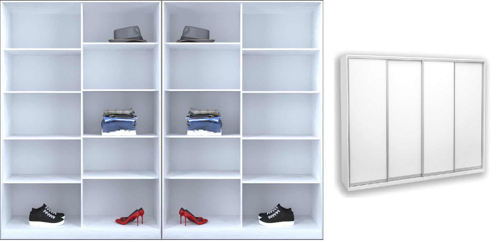 

Шкаф-купе Luxe 4 двери цвет Белое дерево ДСП/ДСП/ДСП/ДСП CLS - III 280 x 210 x 45 см