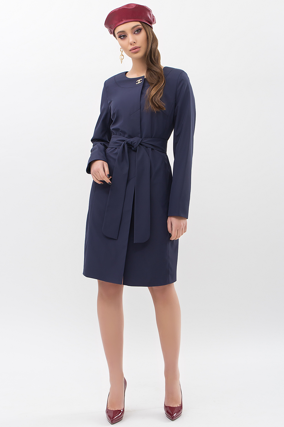 

Плащ женский цвет синий размер  FGg_66823, Плащ женский цвет синий размер 48 FGg_66823