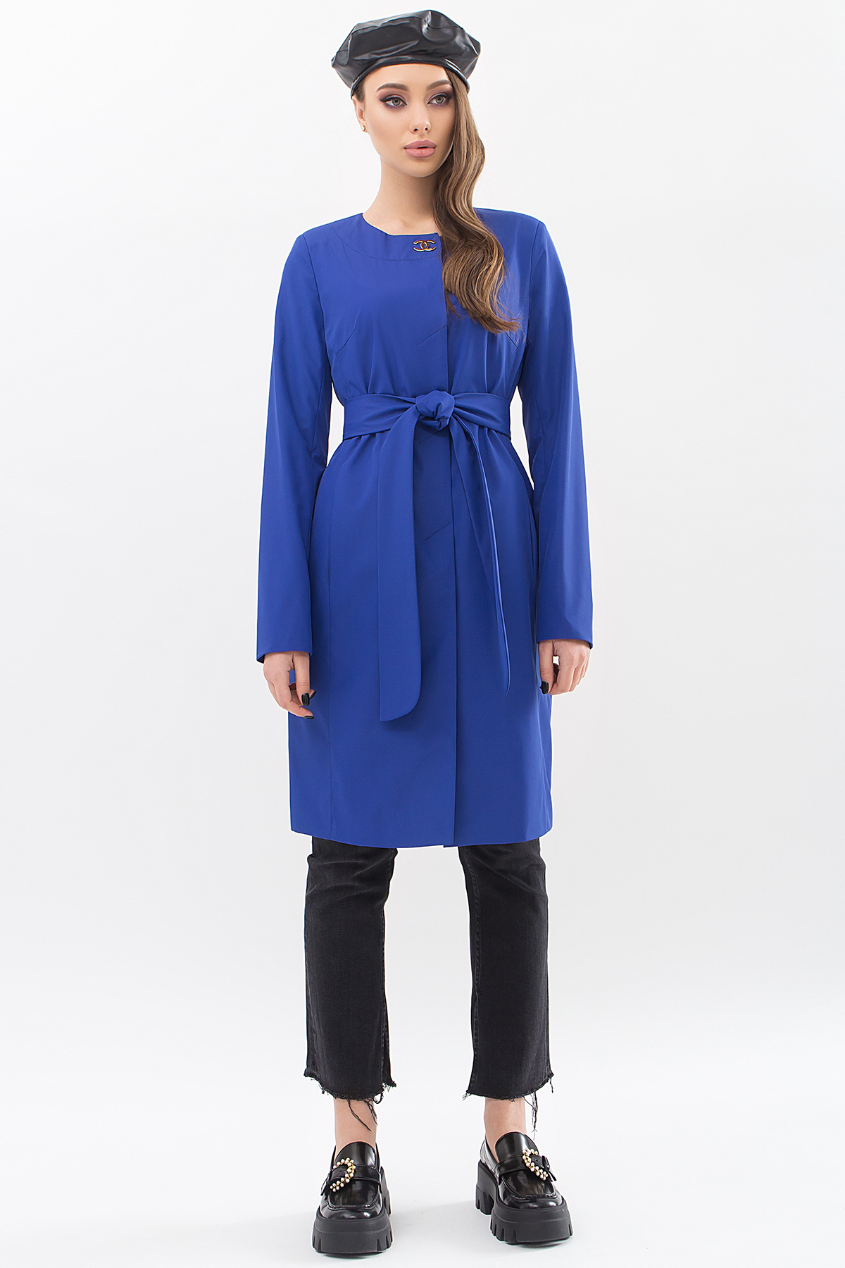 

Плащ женский цвет синий размер  FGg_66838, Плащ женский цвет синий размер 44 FGg_66838