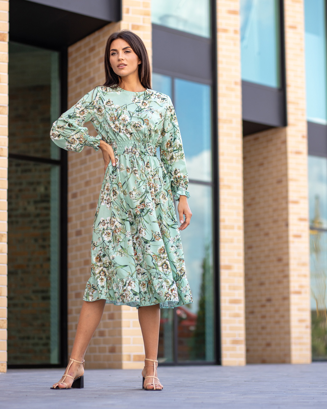 

Платье деми Wear me на резинке с воланом  Зелёный 2w/19/61F2, Платье деми Wear me на резинке с воланом S Зелёный 2w/19/61F2
