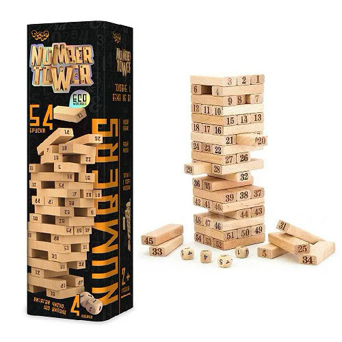 

Настольная игра F&D Дженга Башня Jenga Number Tower Джанга NT-01U, 54 бруска. 49076