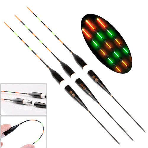 

Набор из 3 светящихся LED поплавков для ночной рыбалки F&D. 49169
