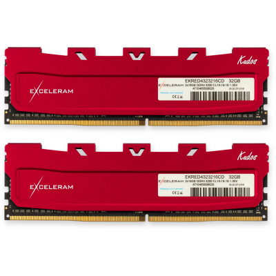 

Модуль памяти для компьютера DDR4 32GB (2x16GB) 3200 MHz Red Kudos eXceleram (EKRED4323216CD). 48191