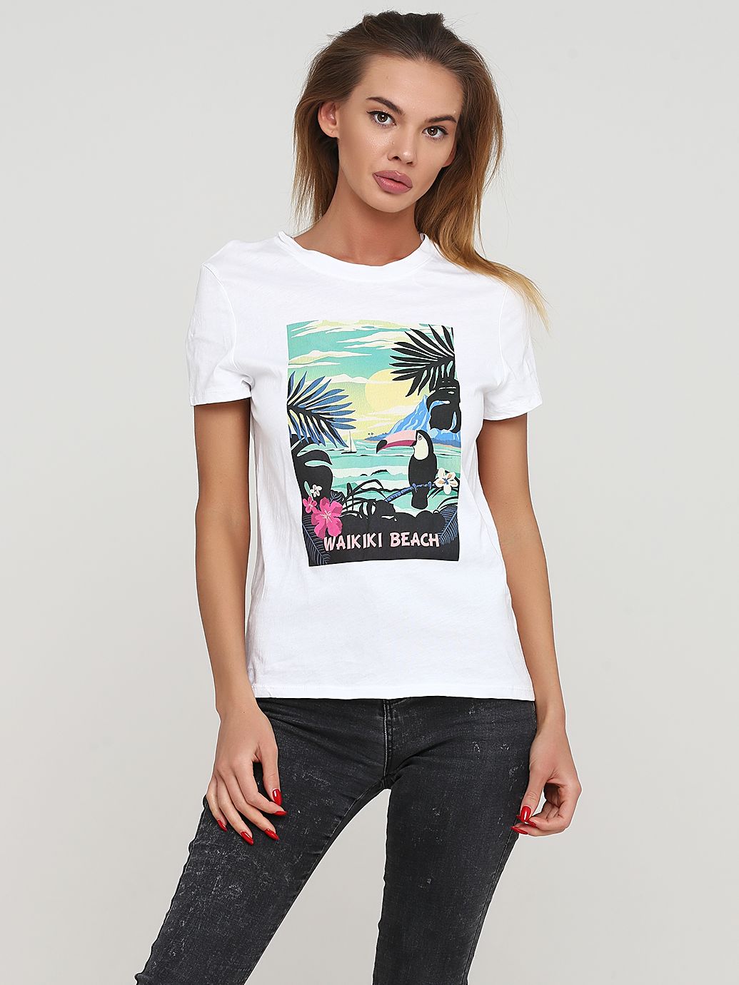 

Футболка C&A 2064168_птица.остров L Белая
