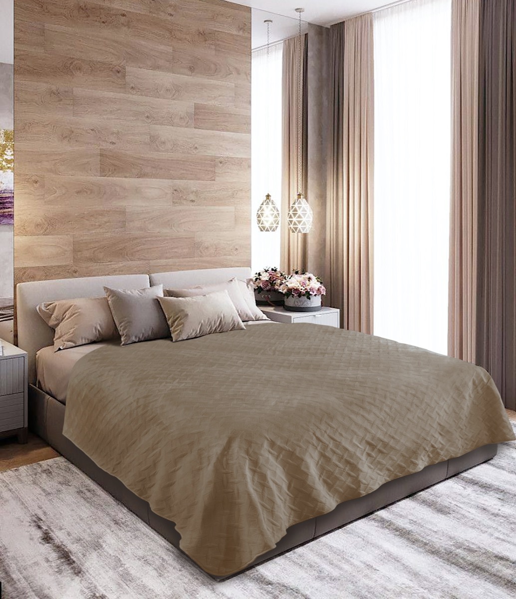 

Покрывало ТЕП "VELURE" 240*260 см кофейный/ромб