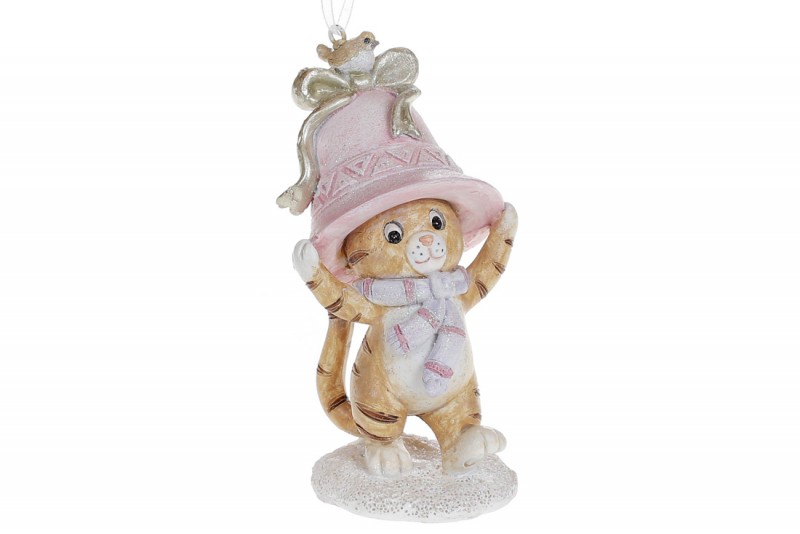 

Декоративная подвесная фигурка Bon Тигрёнок с колокольчиком, 11.5см 707-013 (IR04301)