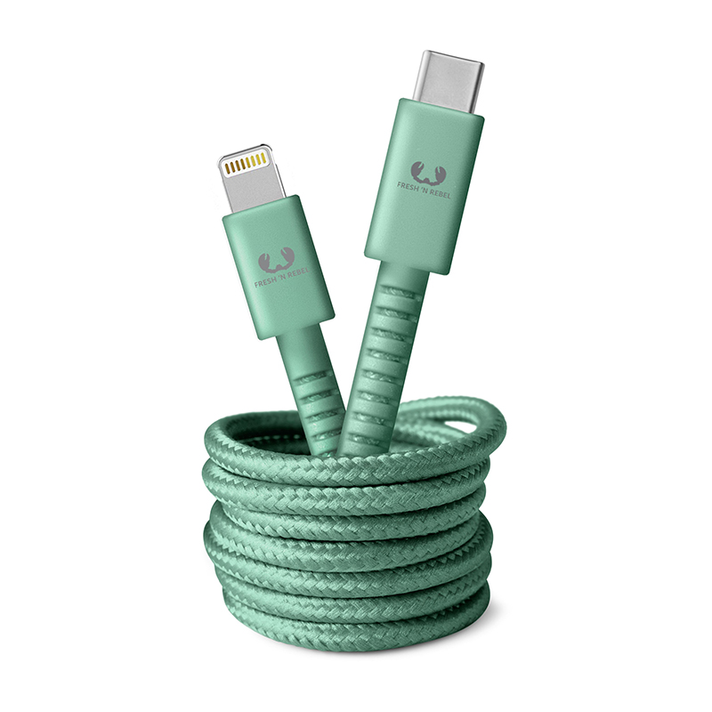 

Кабель Fresh 'N Rebel Fabriq Cable USB-C to Lightning Misty Mint 1.5m