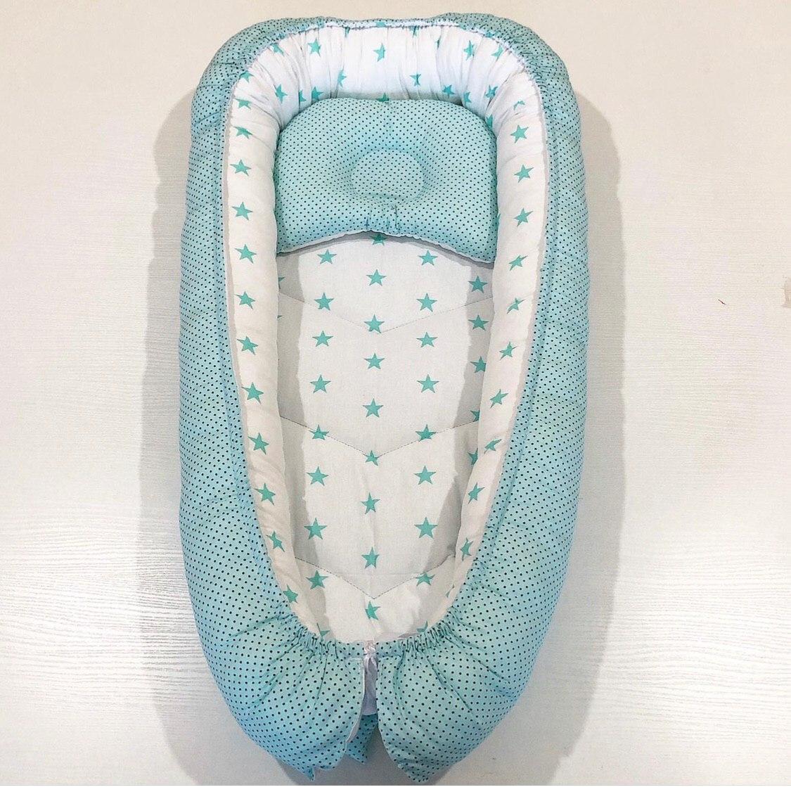 

Кокон-гнездышко для новорожденных + ортопедическая подушка BABYNEST (Бирюзовый)