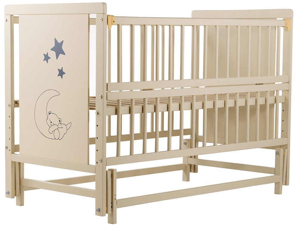 

Кровать Babyroom Медвежонок M-02 маятник, откидной бок бук слоновая кость. 34101