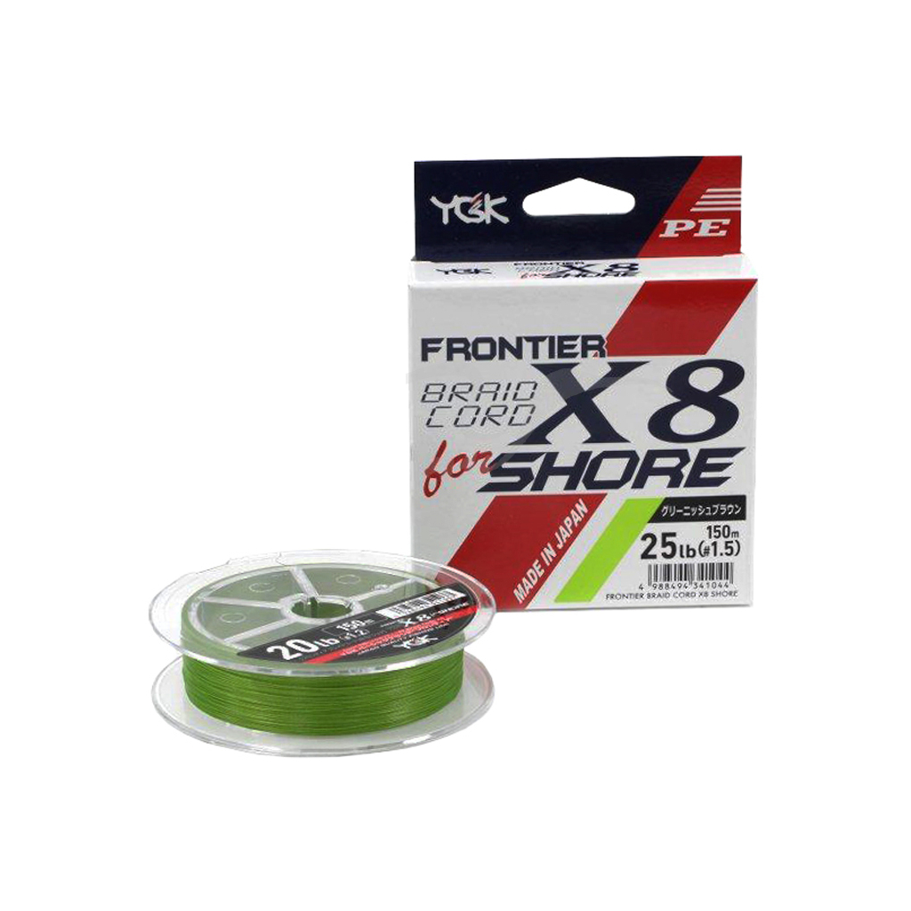 

Шнур YGK Frontier Braid Cord X8 150m Green 1.0/0.165mm 16lb/7.2kg (5545.02.96)