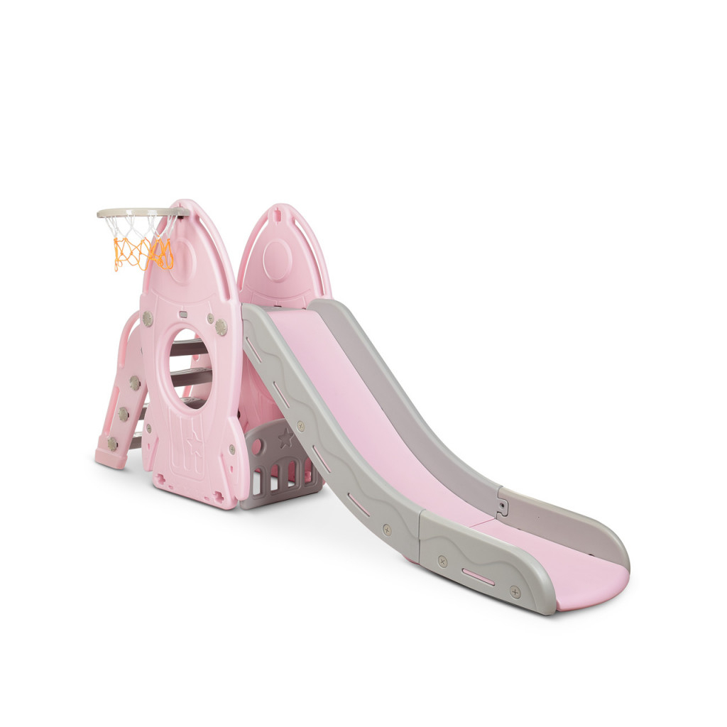 

Горка Bambi Ракета с баскетбольным кольцом Розовая (L-HJ01-8 pink)