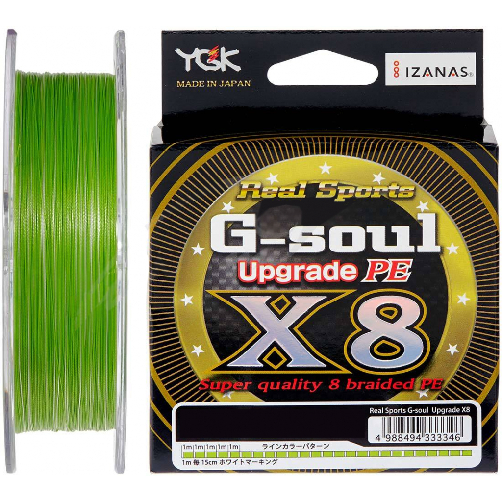 

Шнур YGK G-Soul X8 Upgrade 150m Light Green 1.0/0.165mm 22lb (5545.00.41)