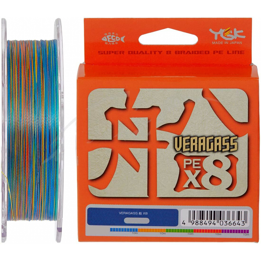 

Шнур YGK Veragass Fune X8 100m Multi Color 0.8/0.148mm 16lb/6.7kg (5545.02.56)