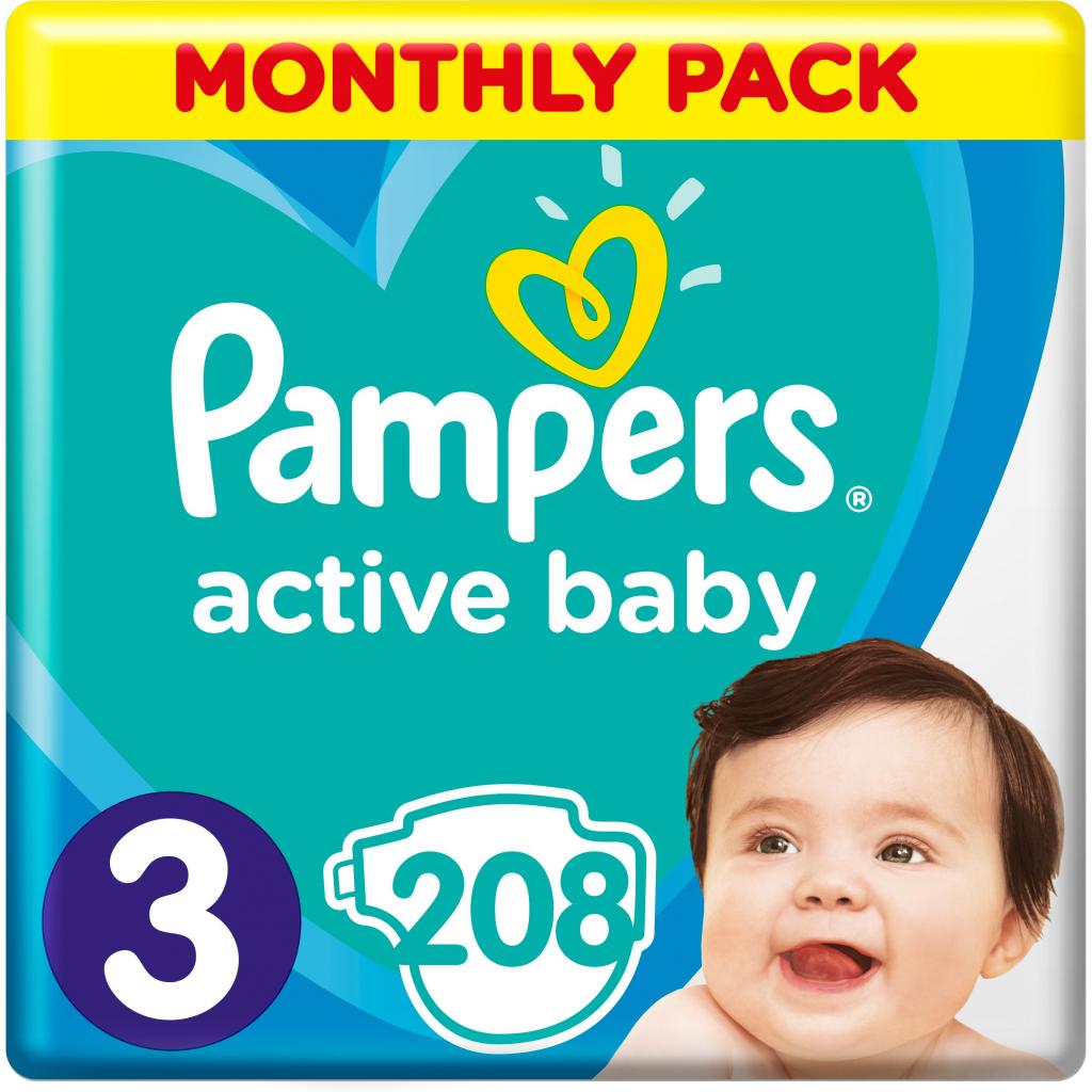 

Подгузник Pampers Active Baby Midi Размер 3 (6-10 кг), 208 шт. (8001090910745)