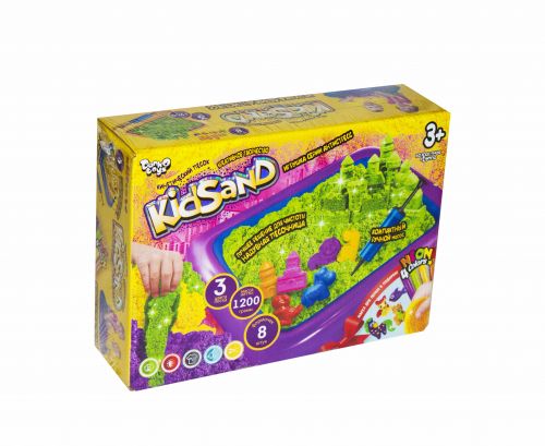 

Кинетический песок "KidSand" (1200 г) с песочницей (рус) Dankotoys. 39429