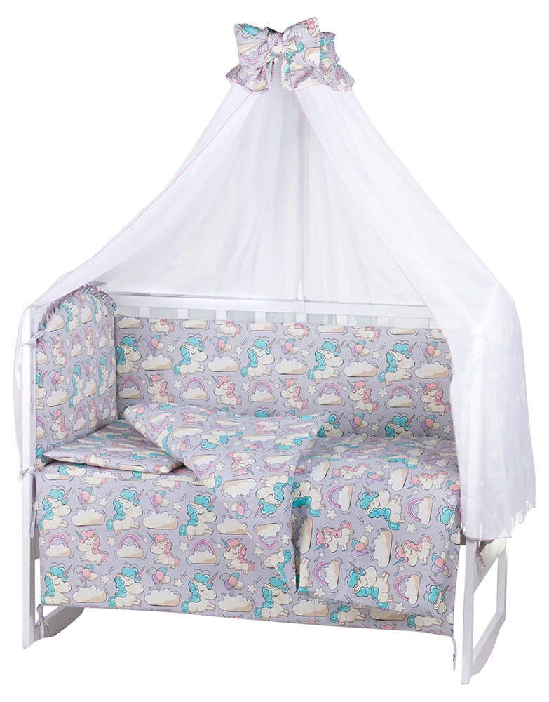 

Детская постель Babyroom Comfort-08 unicorn серый (единороги). 33401