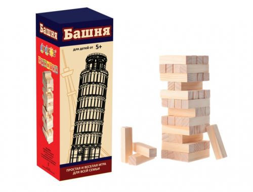 

Настольная игра "Башня", 44 бруска Умняшка. 35802
